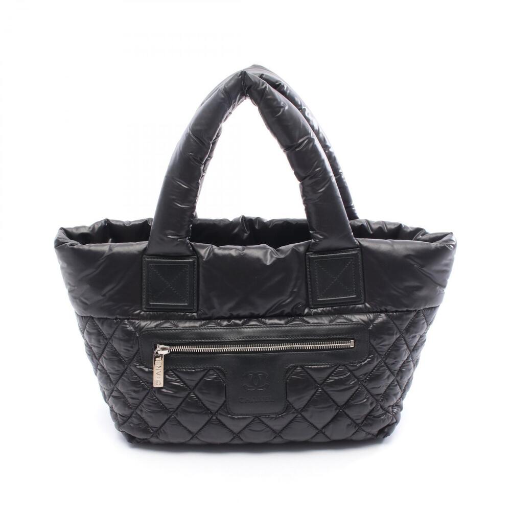 Chanel Coco Cocoon Tote Bag Leather Black Burgundy Red